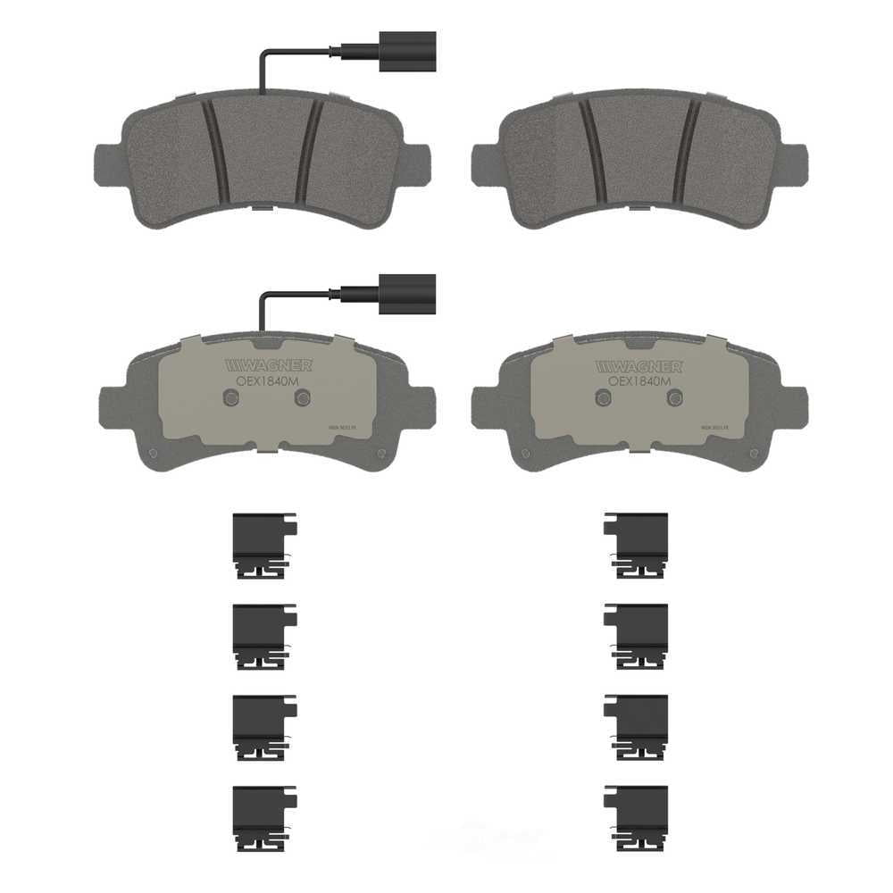 Wagner Brake OEX1840M OEX Rear Disc Brake Pad Set Premium Semi - Met