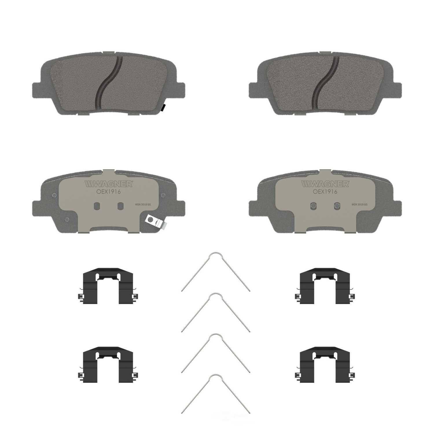 Wagner Brake OEX1916 OEX Rear Disc Brake Pad Set Premium Ceramic