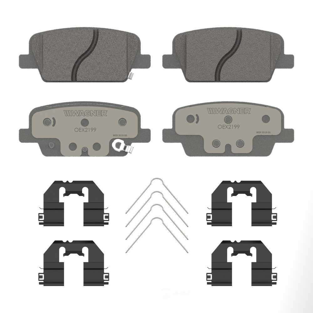 Wagner Brake OEX2199 OEX Rear Disc Brake Pad Set Premium Semi - Met