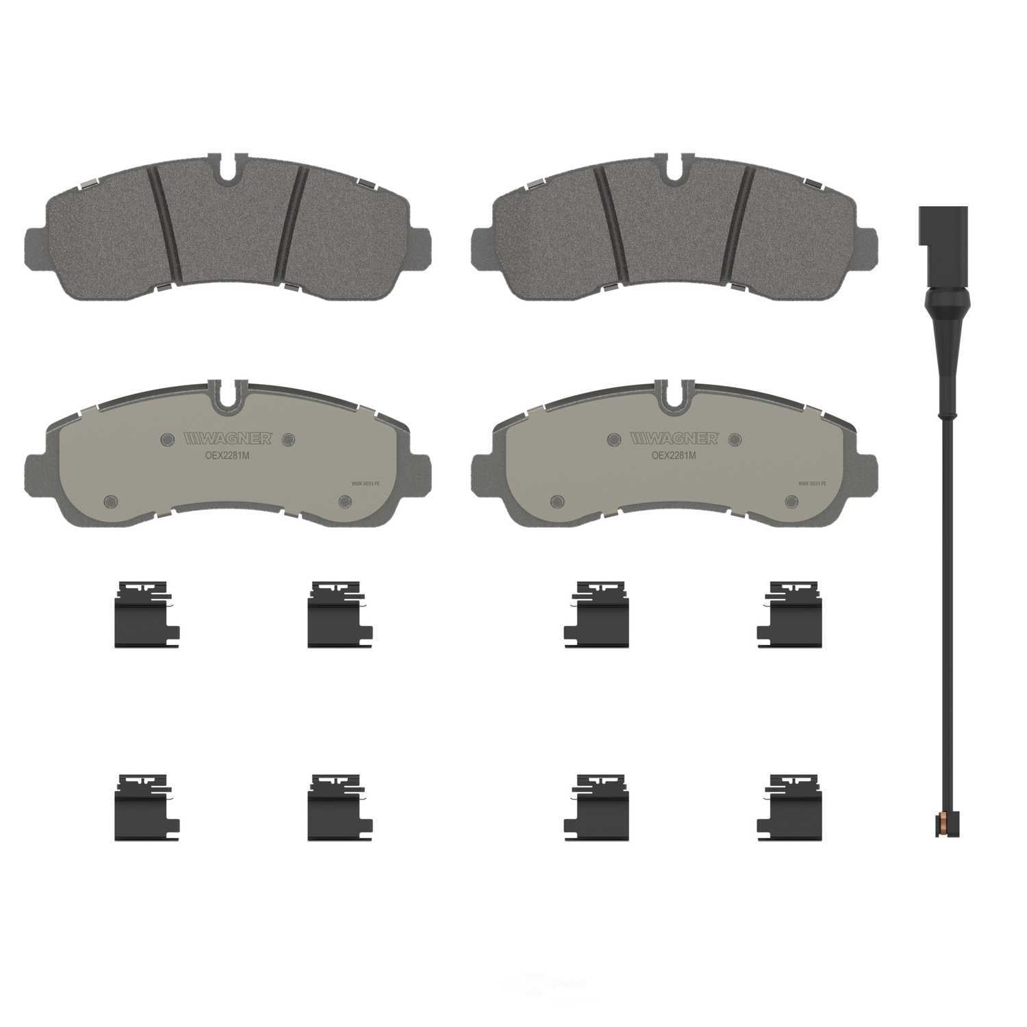 Wagner Brake OEX2281M OEX Rear Disc Brake Pad Set Premium Semi - Met