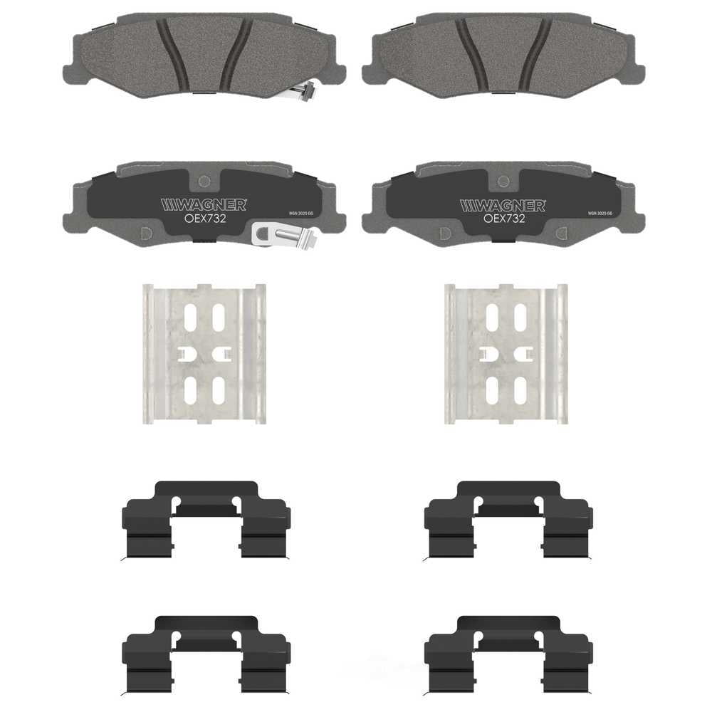 Wagner Brake OEX732 OEX Rear Disc Brake Pad Set Premium Ceramic