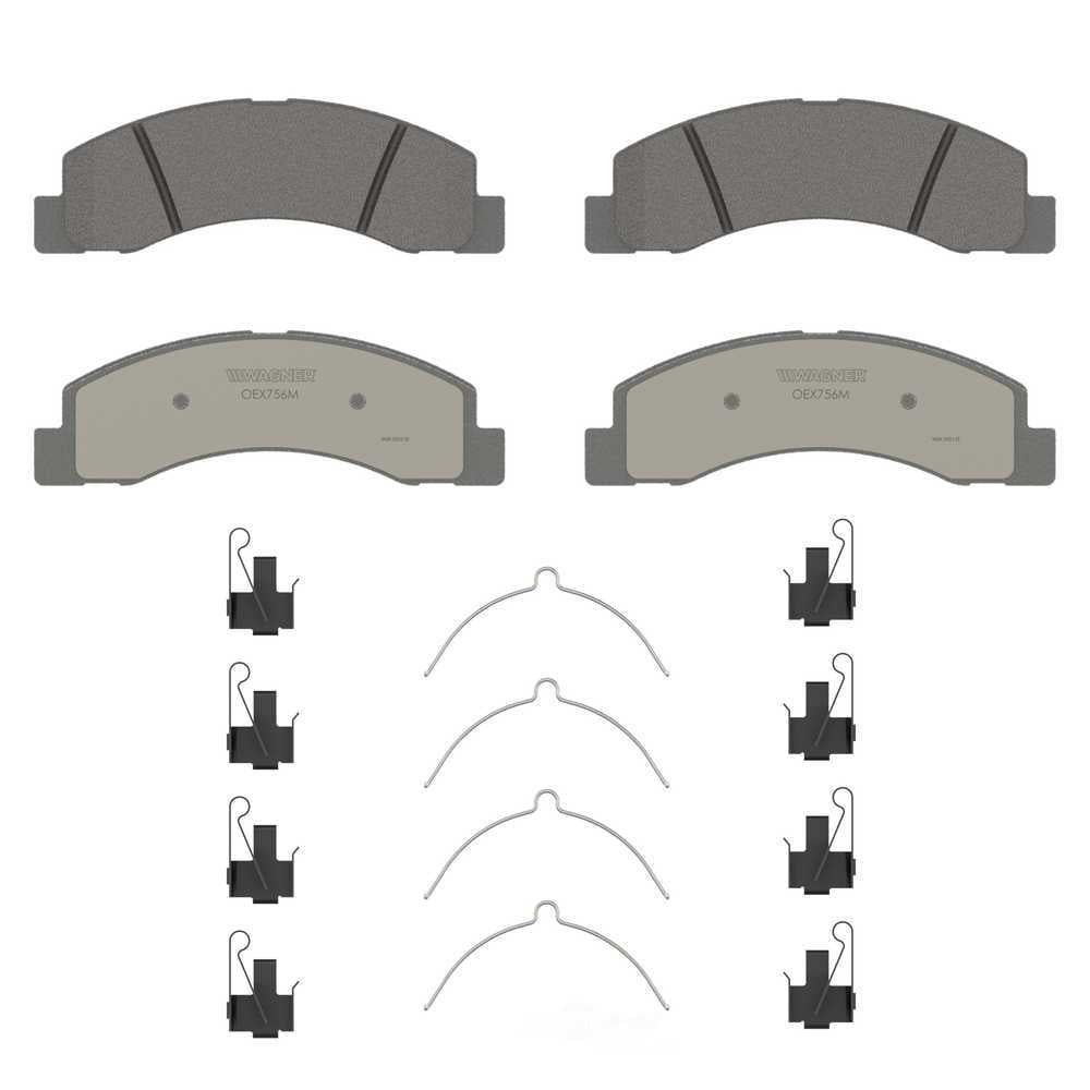 Wagner Brake OEX756M OEX Front Disc Brake Pad Set Premium Semi - Met