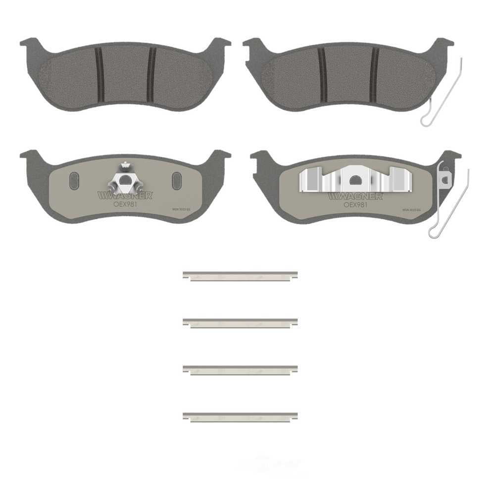 Wagner Brake OEX981 OEX Rear Disc Brake Pad Set Premium Ceramic