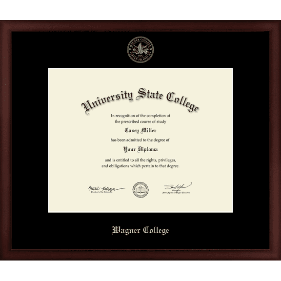 Wagner College Diploma Frame, Document Size 11" x 8.5"