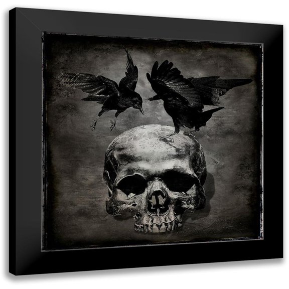 Wagner, Martin 12x12 Black Modern Framed Museum Art Print Titled - Skull with Crows