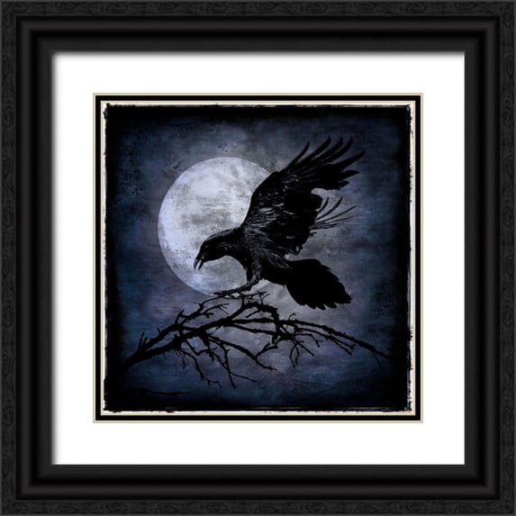 Wagner, Martin 12x12 Black Ornate Wood Framed with Double Matting Museum Art Print Titled - Crow