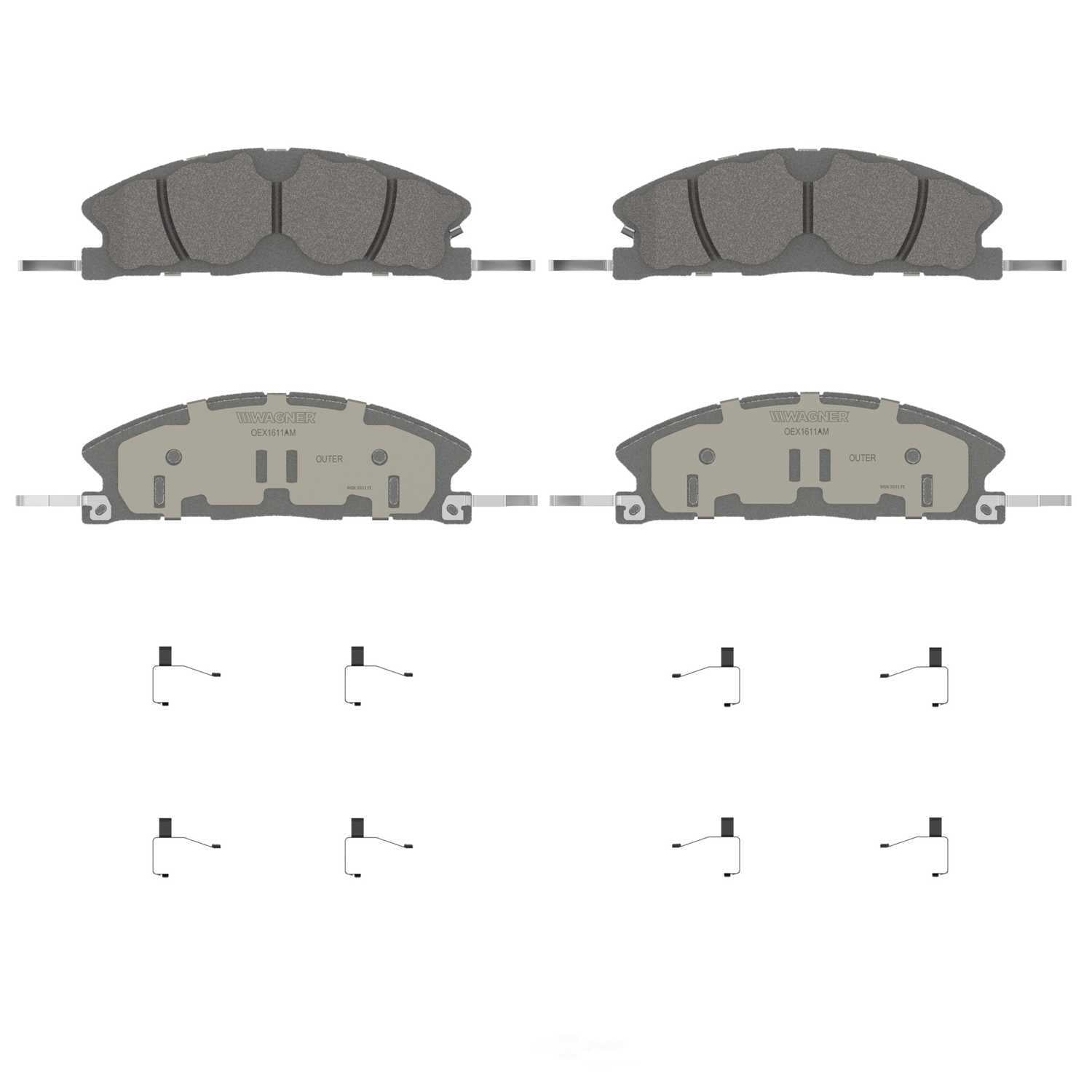 Wagner Brake OEX1611AM OEX Front Disc Brake Pad Set Premium Semi - Met