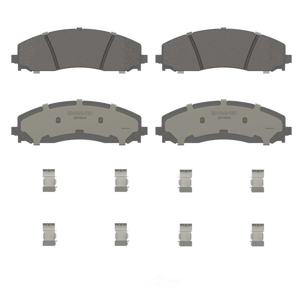 Wagner Brake OEX1691M OEX Rear Disc Brake Pad Set Premium Semi - Met