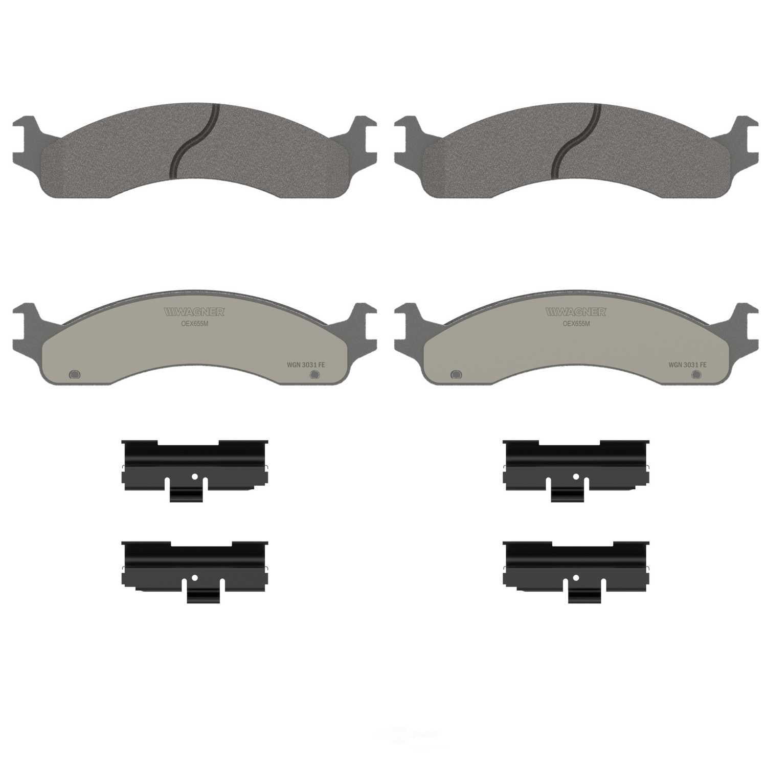 Wagner Brake OEX655M OEX Front Disc Brake Pad Set Premium Semi - Met