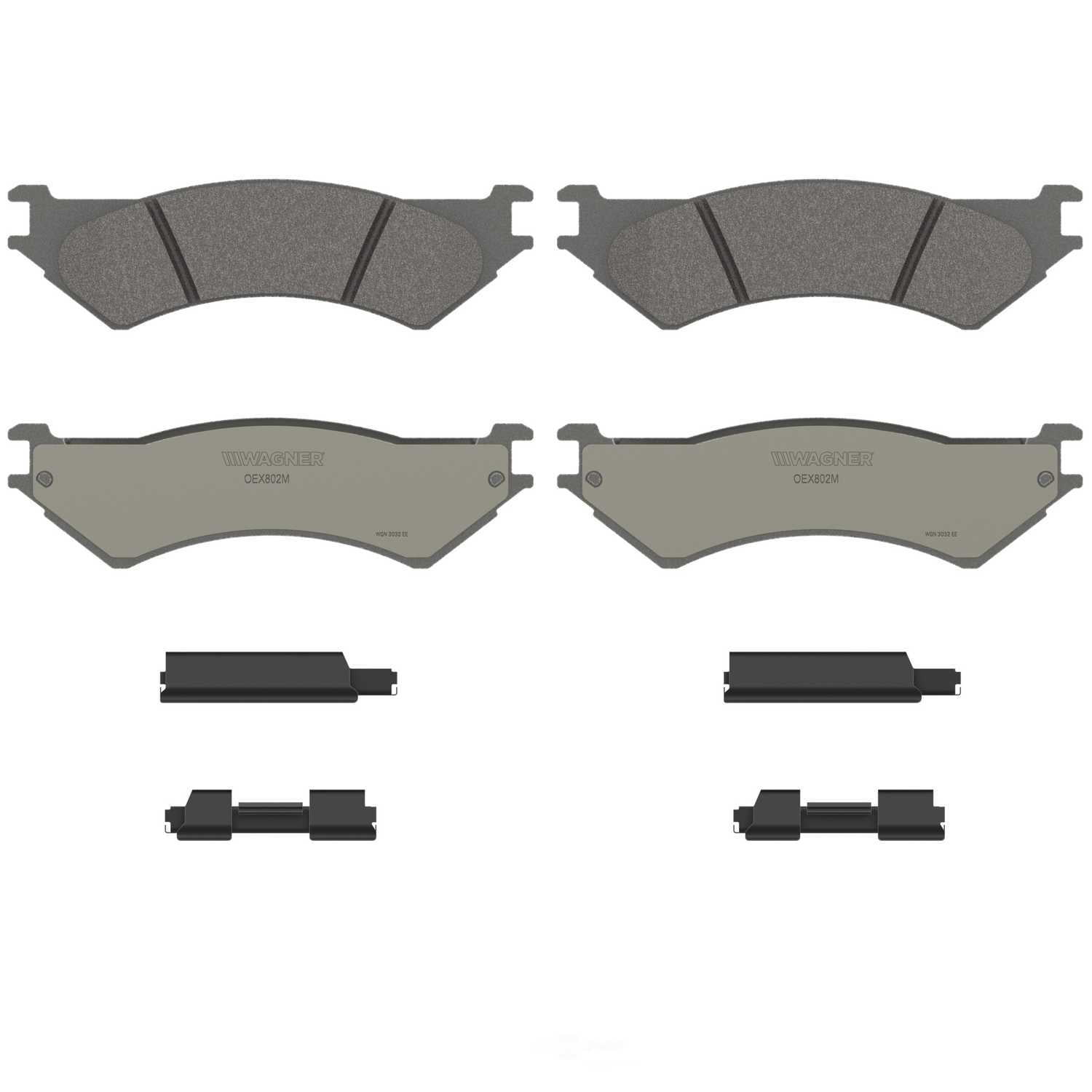 Wagner Brake OEX802M OEX Rear Disc Brake Pad Set Premium Semi - Met