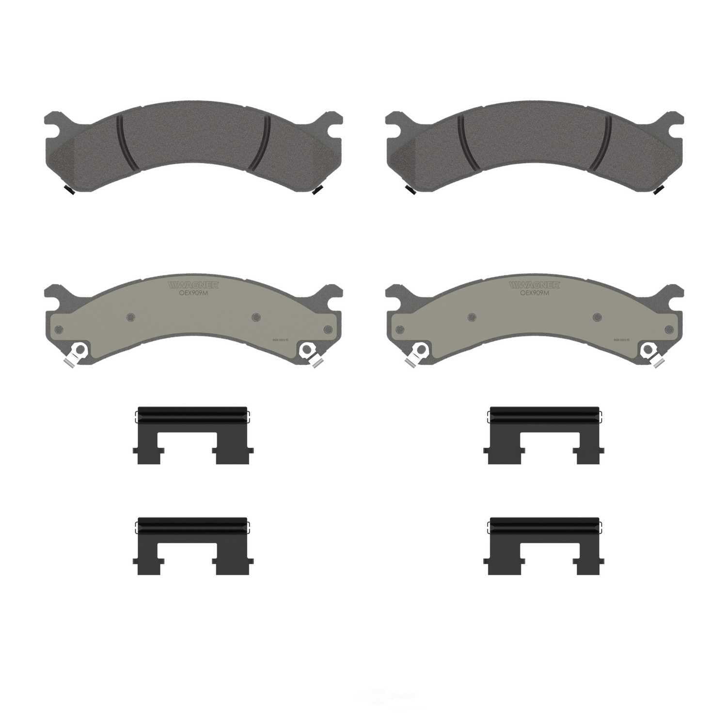 Wagner Brake OEX909M OEX Rear Disc Brake Pad Set Premium Semi - Met