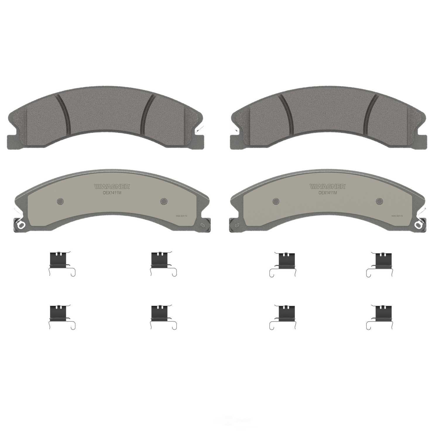 Wagner Brake OEX1411 OEX Front; Rear Disc Brake Pad Set Premium Ceramic, Rear Disc Brake Pad Set