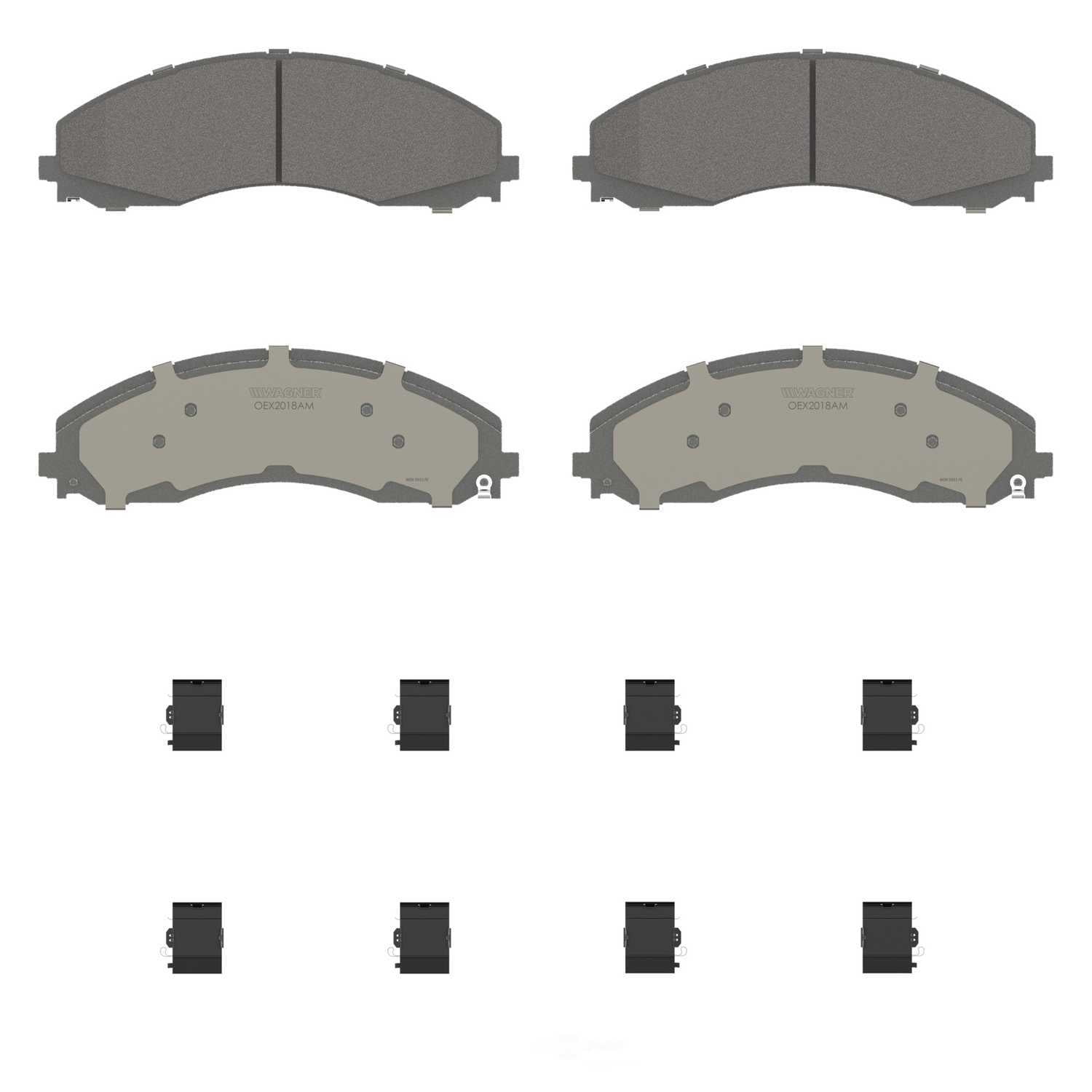 Wagner Brake OEX2018AM OEX Rear Disc Brake Pad Set Premium Semi - Met
