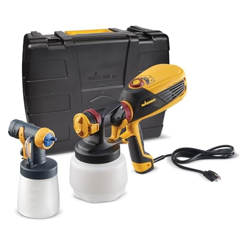 Wagner Spraytech 0529010 FLEXiO 590 Handheld HVLP Paint Sprayer, Sprays Most Unthinned Latex, Includes Two Nozzles - iSpray & Detail Finish Nozzle, Complete Adjustability for All Needs, Multi-Colored
