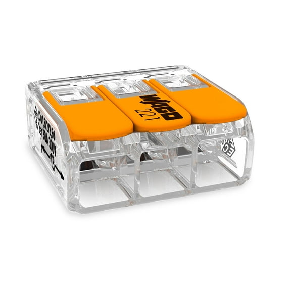 Wago 221-613 Lever-Nuts 10AWG 3 Conductor Compact Wire Connectors 30 PK