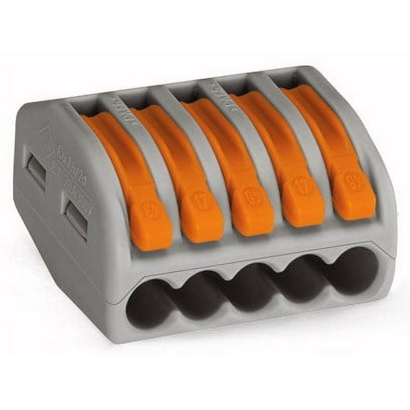 Wago - Compact Splicing Connnector - 5-Conductor Terminal Block - 40PK - 222-415