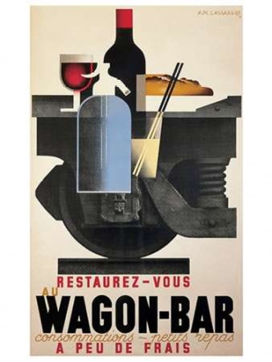 Wagon-Bar Canvas Art - AM Cassandre (18 x 24)