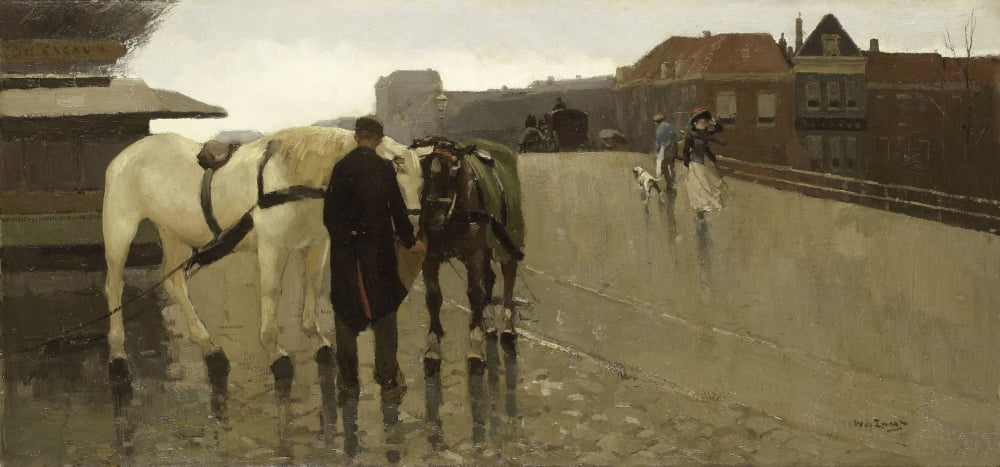 Wagon Bridge In The Hague Canvas Art - (36 x 24)