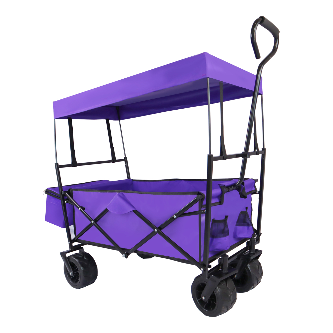 Wagon Cart, Folding Garden Carts with Removable Canopy, Portable Wagon