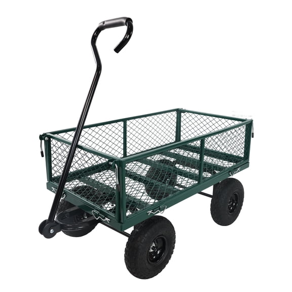 Wagon Cart Garden cart trucks make it easier to transport firewood (green)
