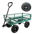 thumbnail image 1 of Wagon with Removable Sides Can be Used in Farms, Warehouses etc l Garden Dump cart- A Must-Have for Your Dream Garden Garden Essential- Dump cart Solid an PU Wheels (Green Solid Wheels), 1 of 8