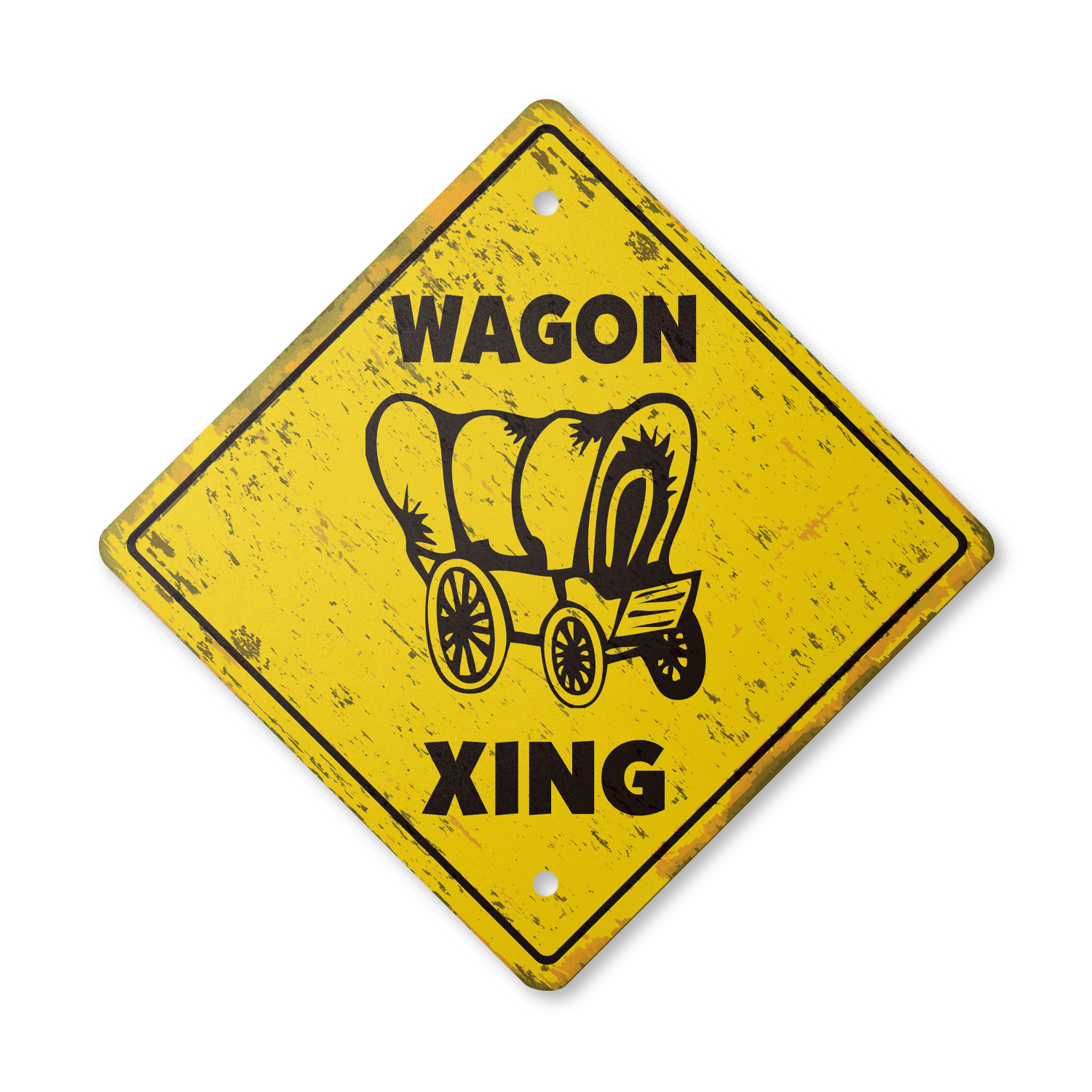 Wagon Rides Sign Wagon Vintage Crossing Sign Zone Xing | Indoor/Outdoor Plastic | 14 ...