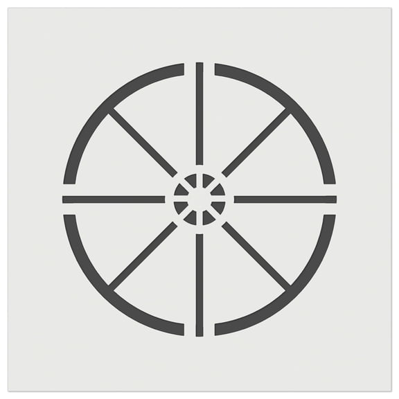 Wagon Wheel Solid DIY Cookie Wall Craft Stencil - 9.0 Inch