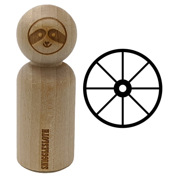 Wagon Wheel Solid Rubber Stamp for Scrapbooking Crafting Stamping - Small 3/4 Inch