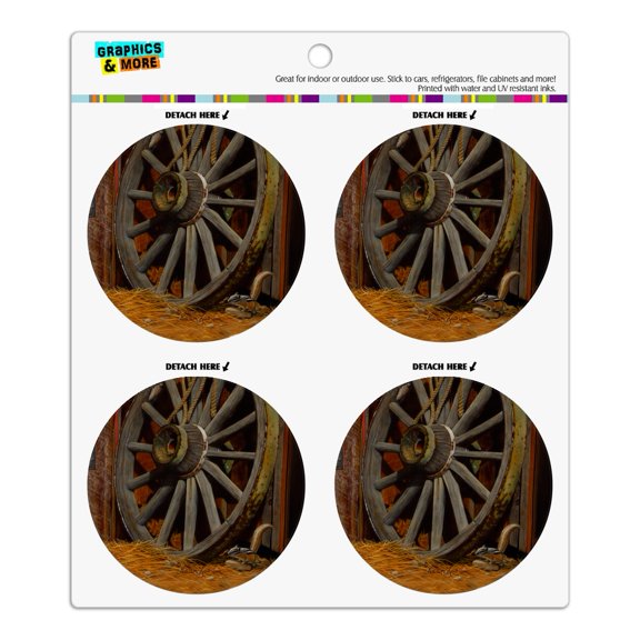 Wagon Wheel and Chipmunk Refrigerator Fridge Locker Vinyl Circle Magnet Set