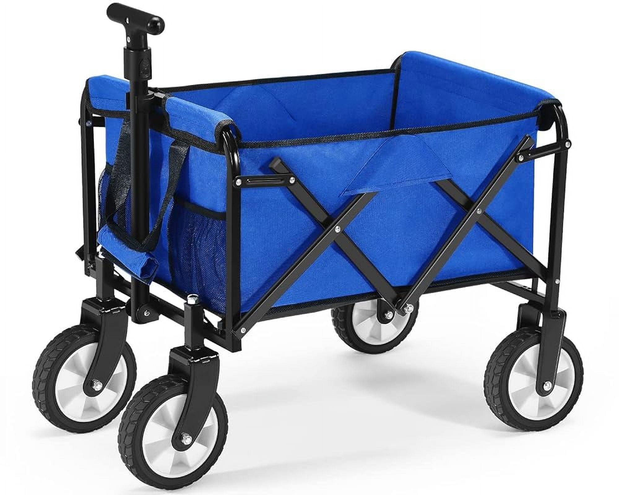 Wagon With Wheels Foldable Collapsible Utility Small Wagon, Folding