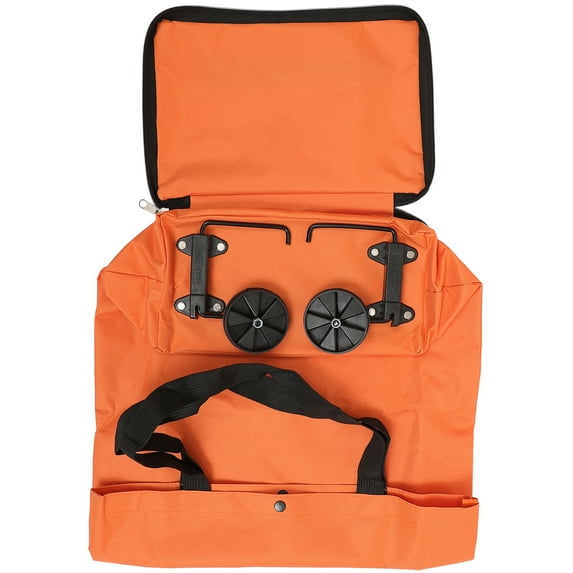 MEIBUTYUP Reusable Foldable Shopping Cart with Orange Oxford Cloth for Household and Travel Use