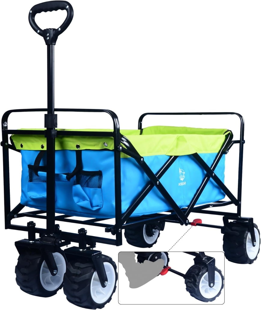 Wagons Carts Foldable, Collapsible Heavy Duty Beach Wagon, 90 L Large