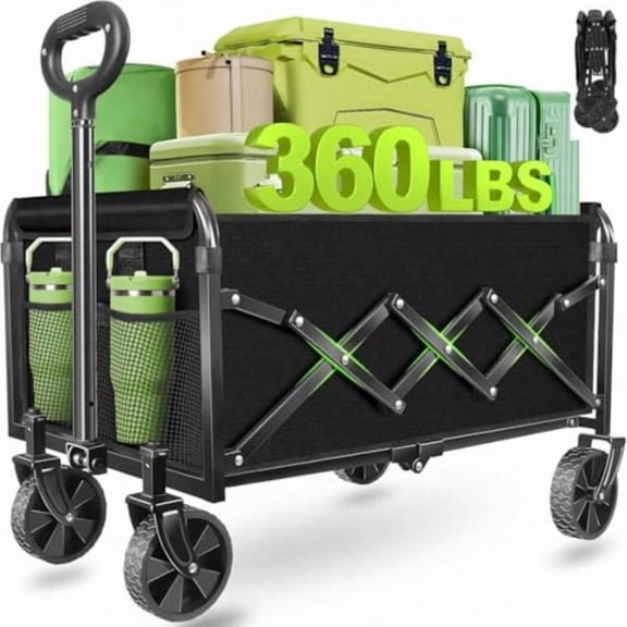 Wagons Carts Foldable - Collapsible Wagon Cart with Wheels Folding Foldable Wagon Small Portable Lightweight for Sports Camping Storage Travel Shopping