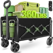 Wagons Carts Foldable,Collapsible Wagon Cart with Wheels | Folding Utility Wagon, Portable All Terrain Grocery Cart for Groceries, Sports, Camping, Storage,...