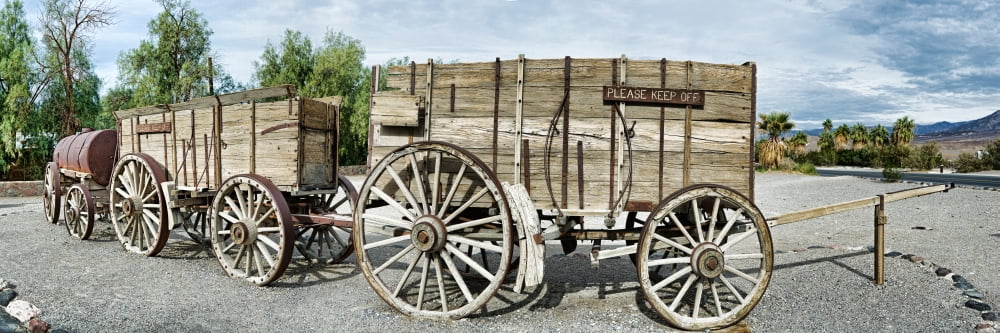 Wagons loaded with borax Death Valley Death Valley National Park California USA Canvas Art - Panoramic Images (36 x 12)