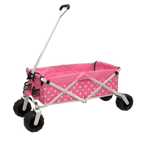 Wagonsrus Folding All Terrain  Utility Wagon  | Pink Polka