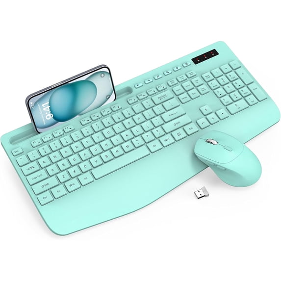 Ernomic Computer Keyboard Wagpak Wireless Keyboard and Mouse Combo Wrist Rest Phone Holder ...