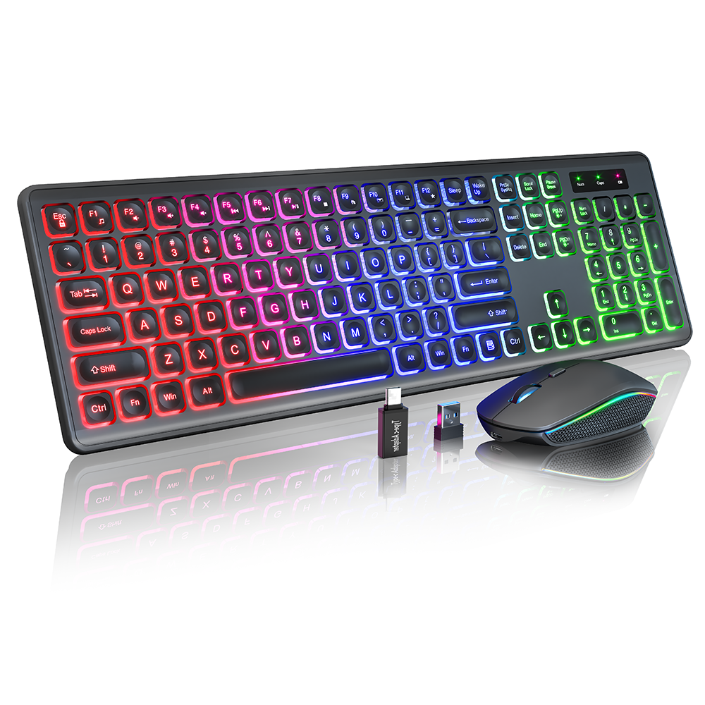 Wagpak Ergonomic Windows PC Set Wireless Keyboard and Mouse Combo