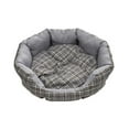 thumbnail image 1 of Wags N Whiskers HAHGY-12-13990 60 x 50 x 16 cm Round Pet Bed Mattress for Dog & Cats, Gray - Plaid Checkered Stripe, 1 of 1