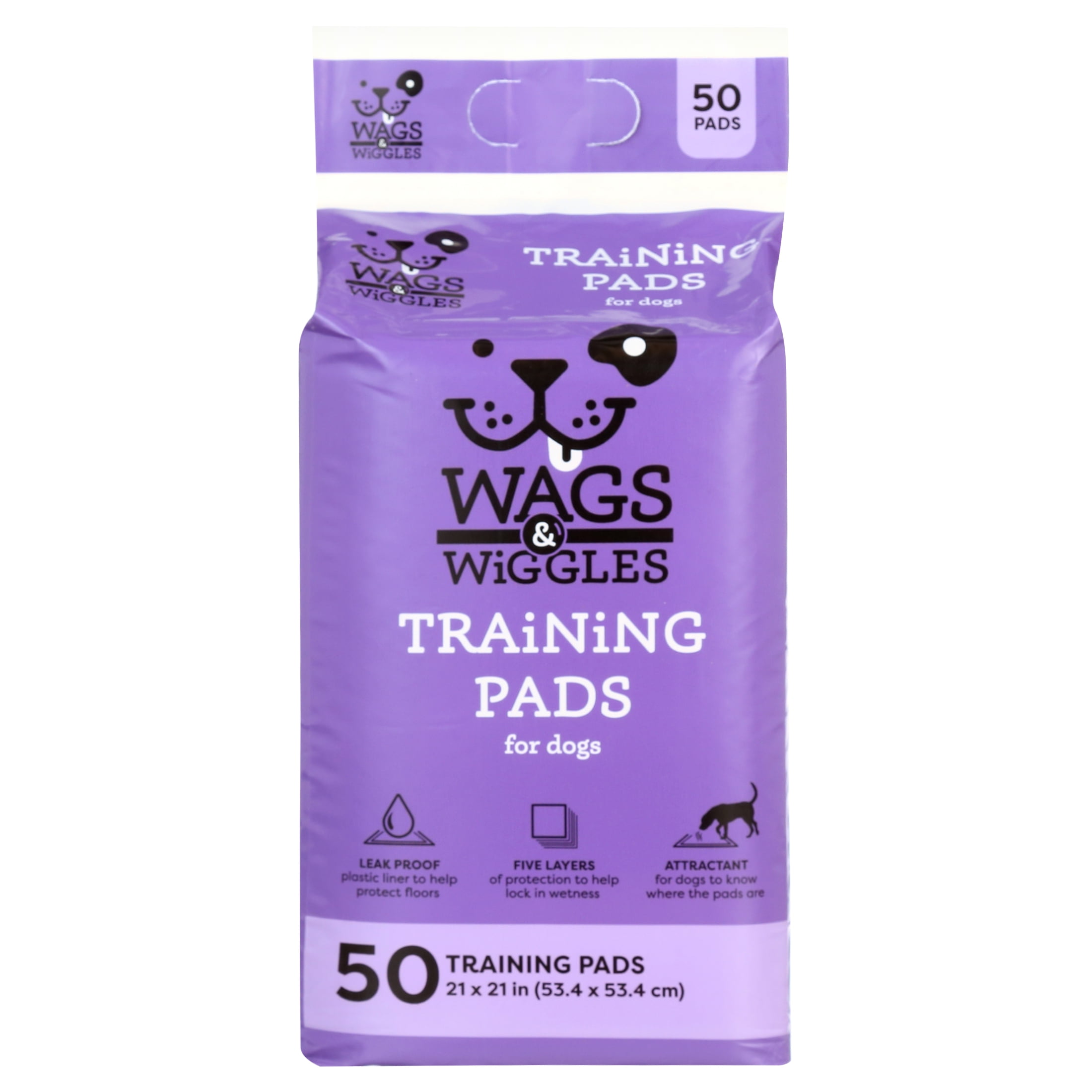 Large Purple Leak-Proof Dog Training Pads, 50 Count