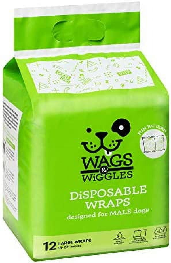 Wags & Wiggles Male Wraps for Large Dogs Disposable Male Dog Diapers