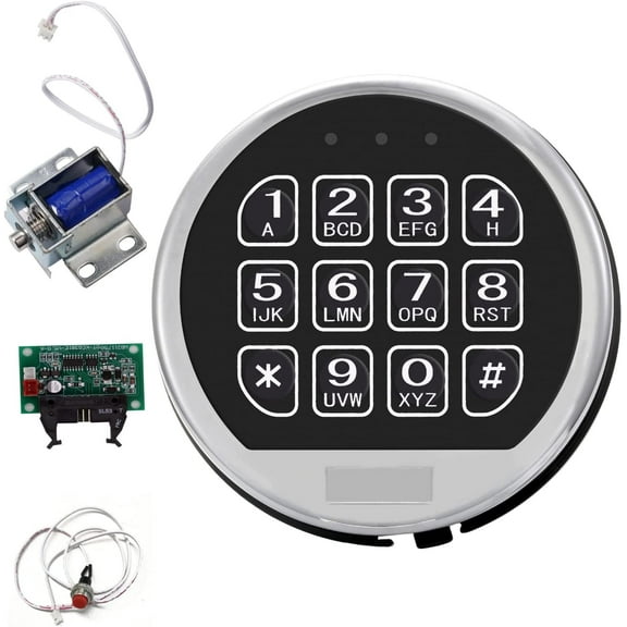 Wah Lin Parts Chrome Keypad Gun Safe Lock Replacement, 95mm, Electronic Lock