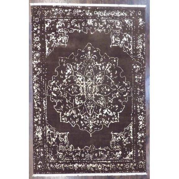 Wahi Rugs Hand Knotted Broken Heriz High Low 6'0"x9'0" -w11163
