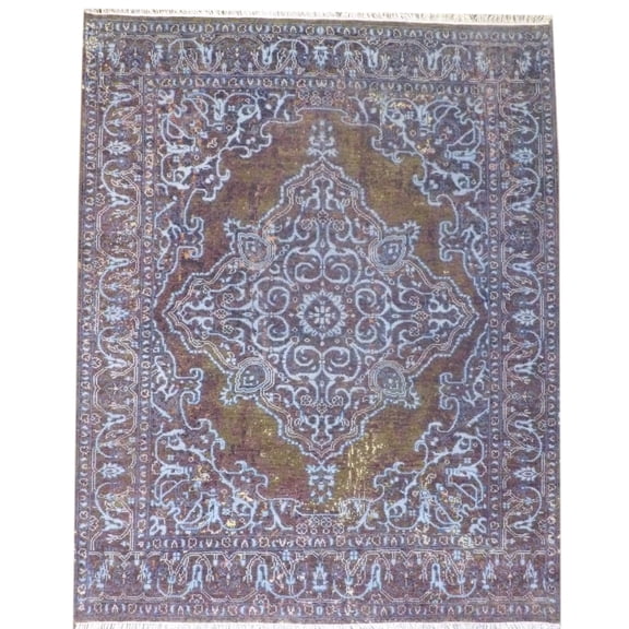 Wahi Rugs Hand Knotted Colorful Persian Design High-Low Broken 8'0"x10'0" -w11169