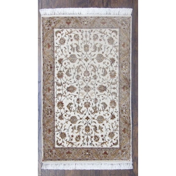 Wahi Rugs Hand Knotted Fine Persian Kashan 2'0"x4'0" -w541
