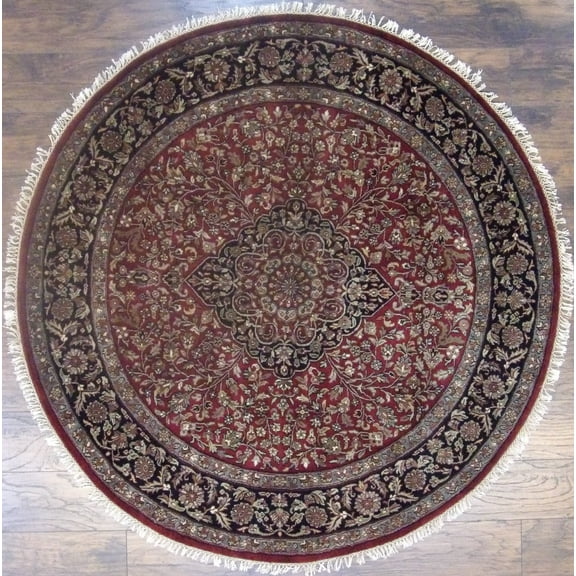 Wahi Rugs Hand Knotted Fine Persian Tabriz 6'0"x6'0" -w456