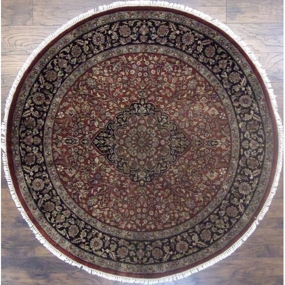 Wahi Rugs Hand Knotted Fine Persian Tabriz 6'0"x6'0" -w467