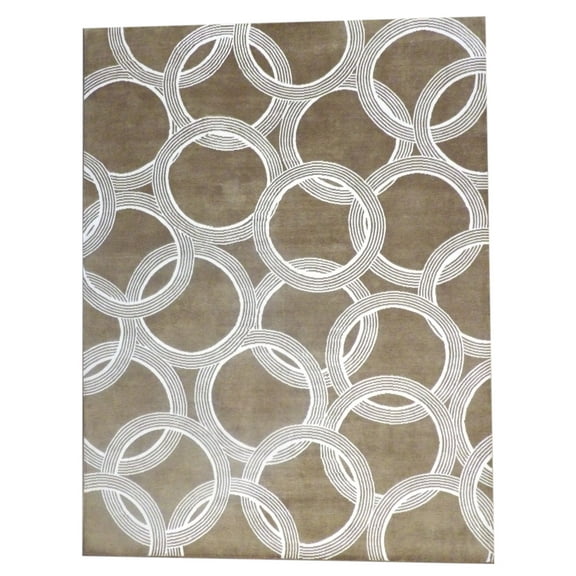 Wahi Rugs Hand Knotted Modern Nepalese Circle Design 9'0" x 12'0" - w761