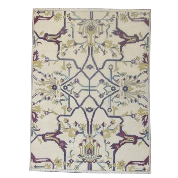 Wahi Rugs Hand Knotted Natural Ziegler Design 5'0"x8'0" -W11342