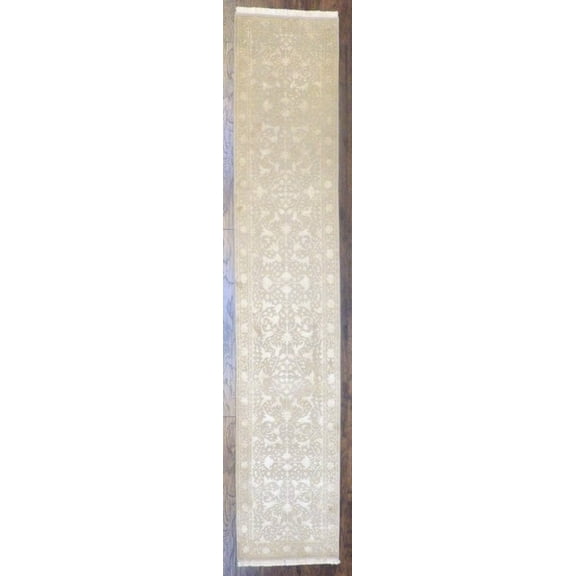 Wahi Rugs Hand Knotted Persian Kashan Carved 2'6"x12'0" -w680